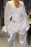 Women's Casual Tie Waist Blouse or Pants