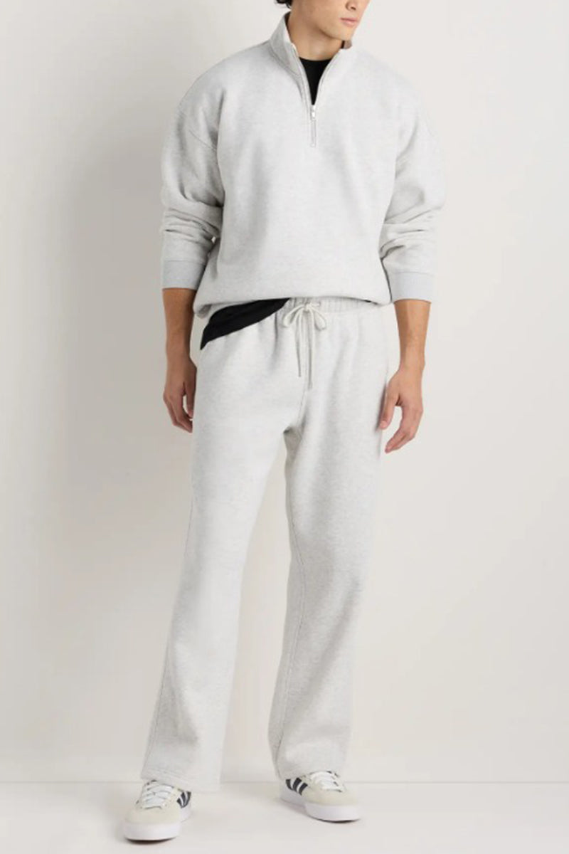 Men's Casual Stand Collar Half Zip Long Sleeve Sweatshirt