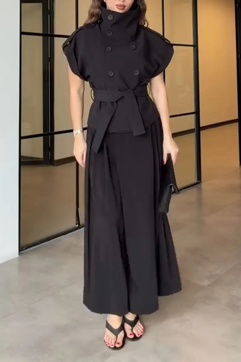 Women's Standing Collar Double Breasted Elegant Temperament Jacket