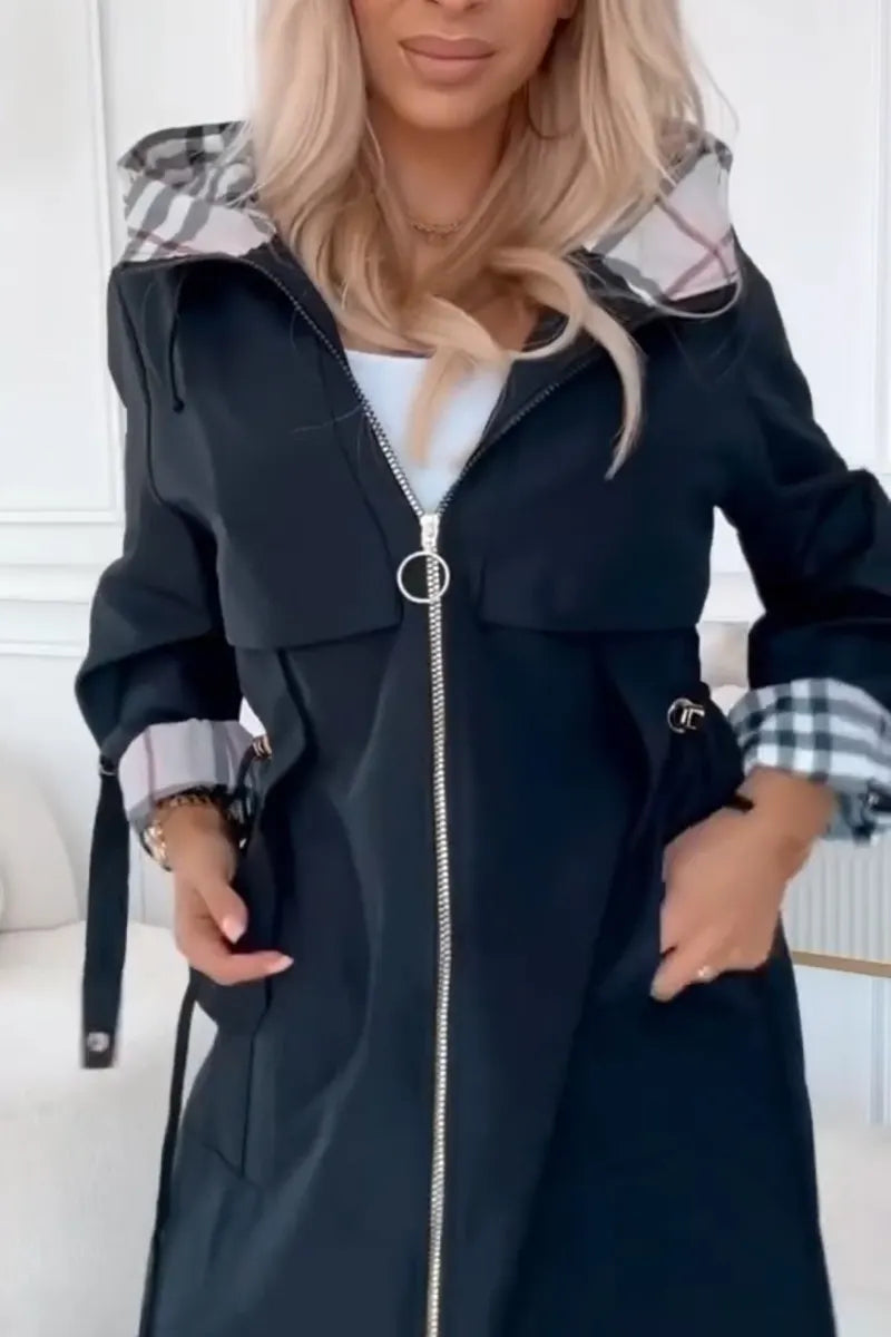 Women's Hooded Patchwork Casual Jacket
