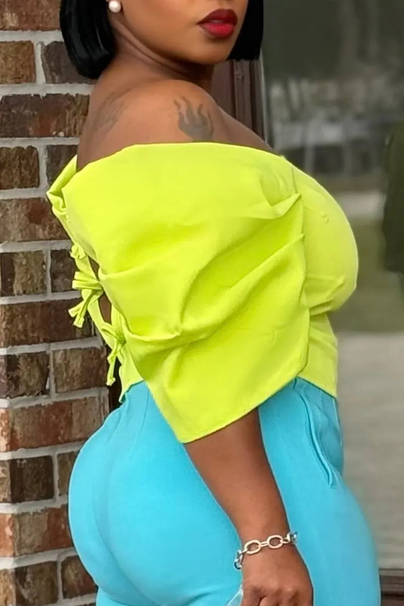 Women's Statement Off-Shoulder Blouse with Voluminous Puff Sleeves