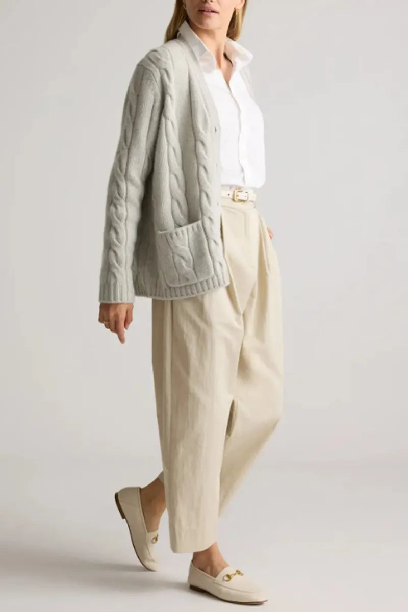 Women's Casual Loose Cable Knit Cardigan