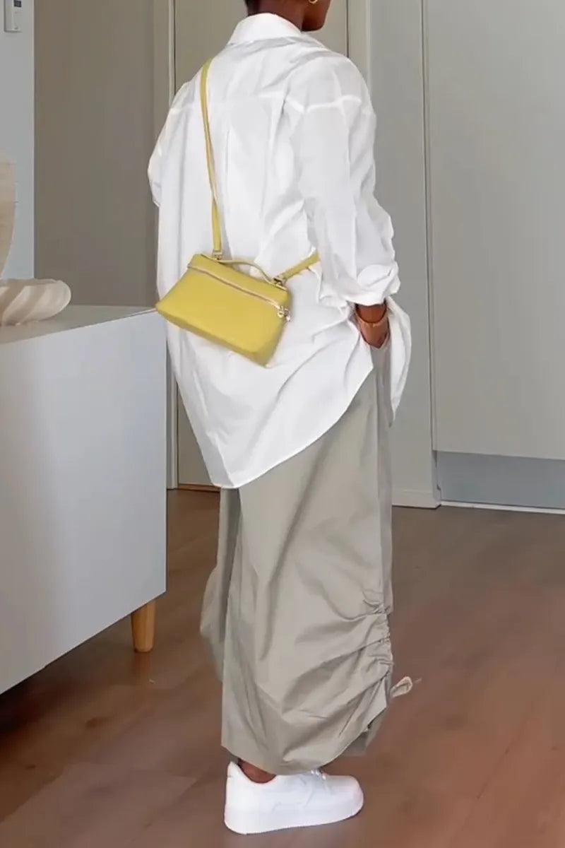 Women's Casual Collar Shirt or Wide Leg Pants