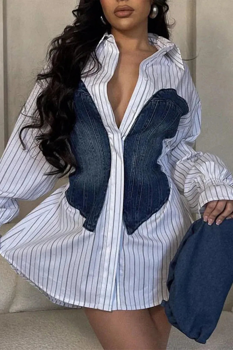 Ladies' Hot Selling Casual Shirt Denim Top