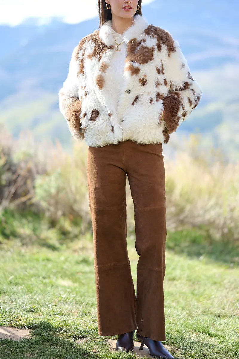 Women's Round Neck Temperament Casual Plush Coat