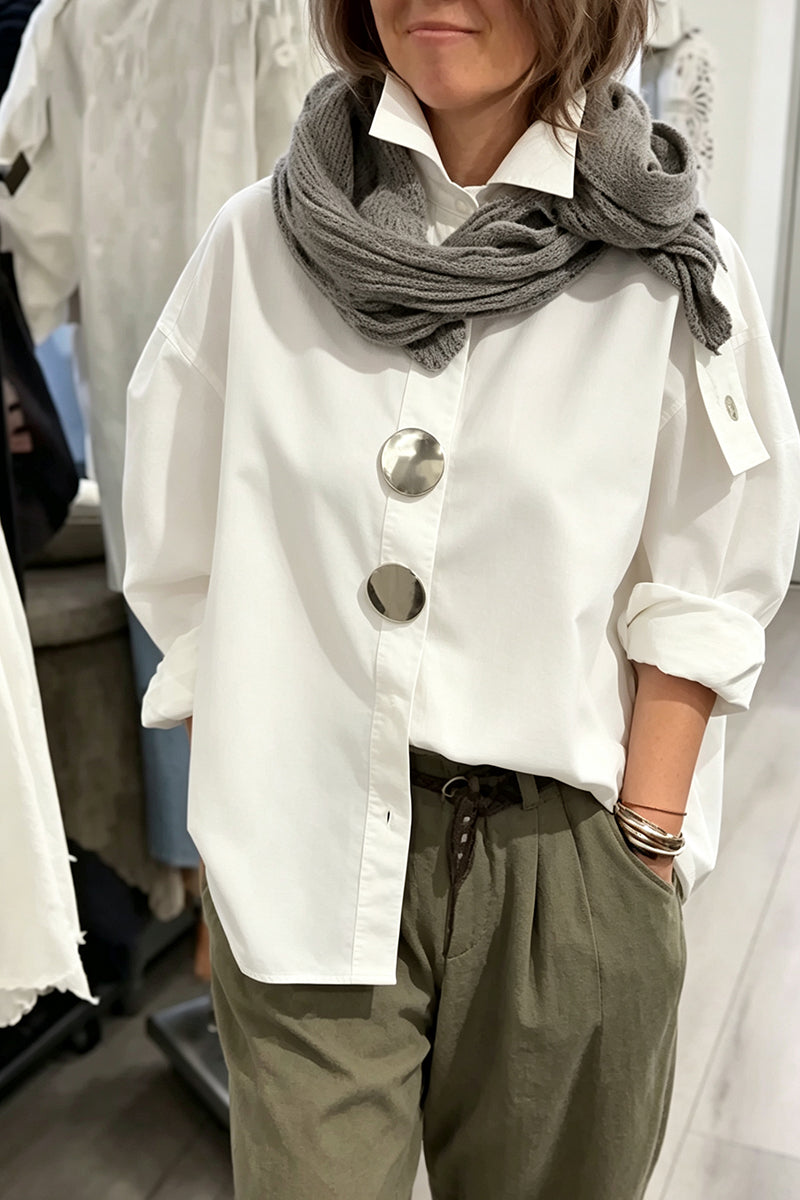 Women's Casual Button Decoration Loose Versatile Shirt