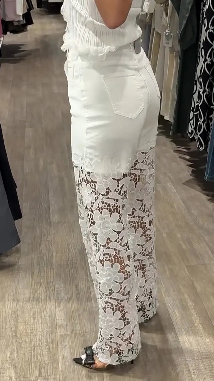 Women's Lace Patchwork Casual Jeans