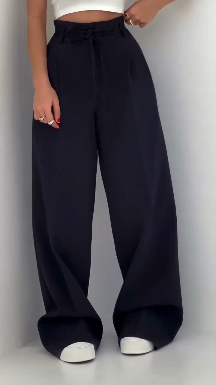 Women's Waist Belt Casual Pants