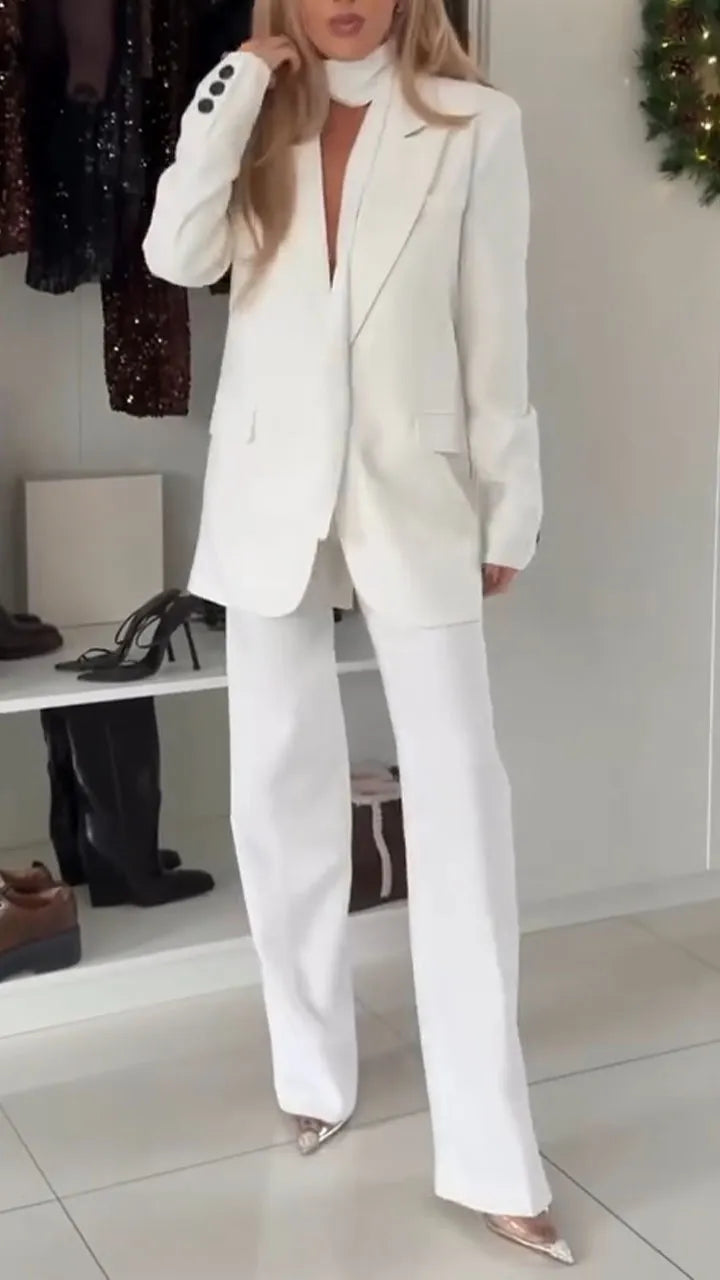 Women Collar Blazer+ Pants Temperament Commuting Suit
