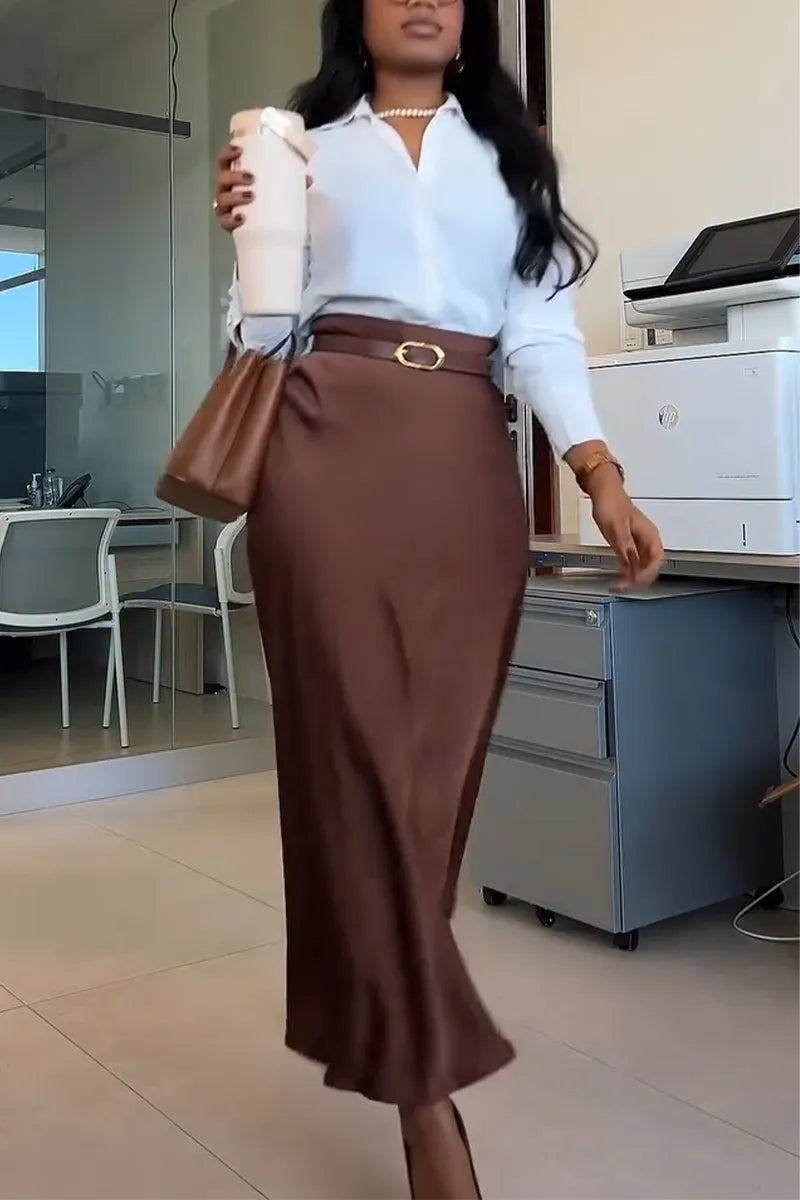 Women Collar Elegant Temperament Shirt or Skirt