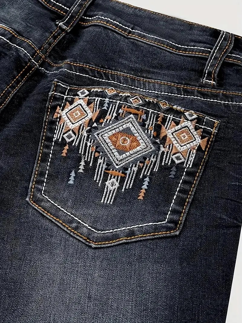 Women Wash Pocket Printed Casual Jeans