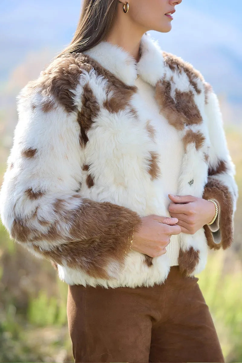 Women's Round Neck Temperament Casual Plush Coat