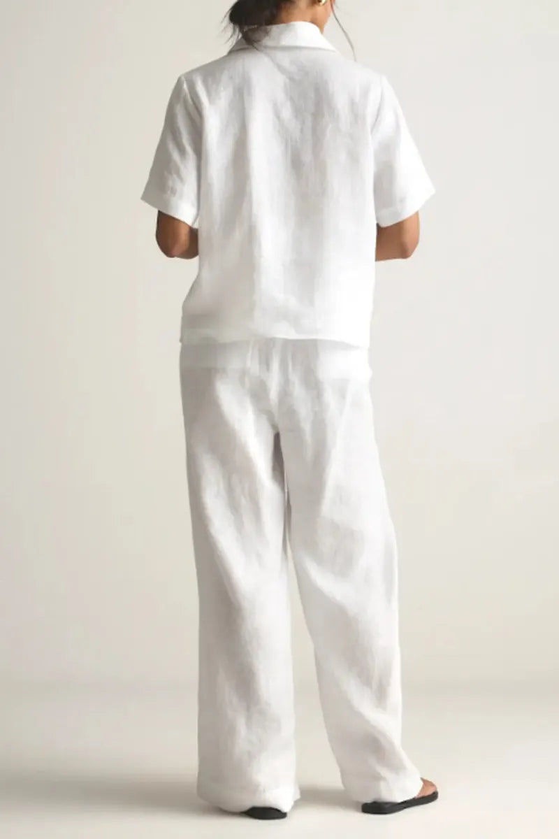 Women's Simple Casual Lapel Short Sleeve Top