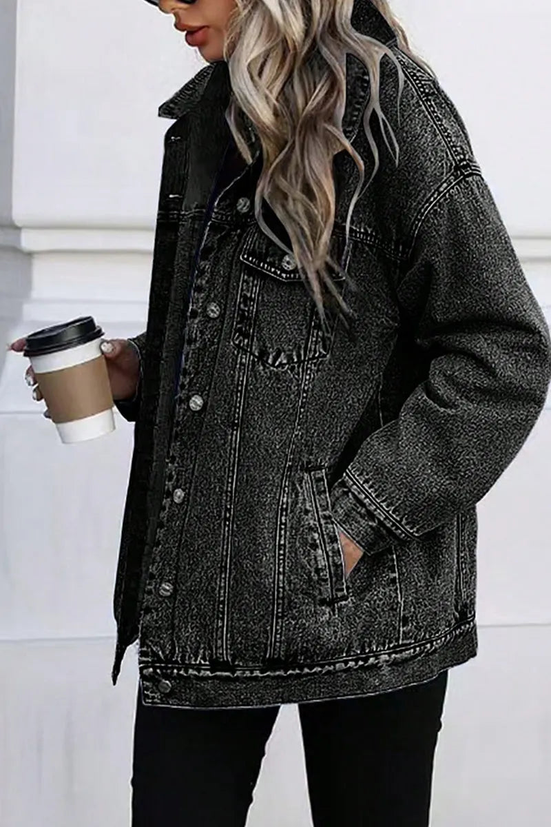 Trendy Loose Women's Long-Sleeve Denim Jacket