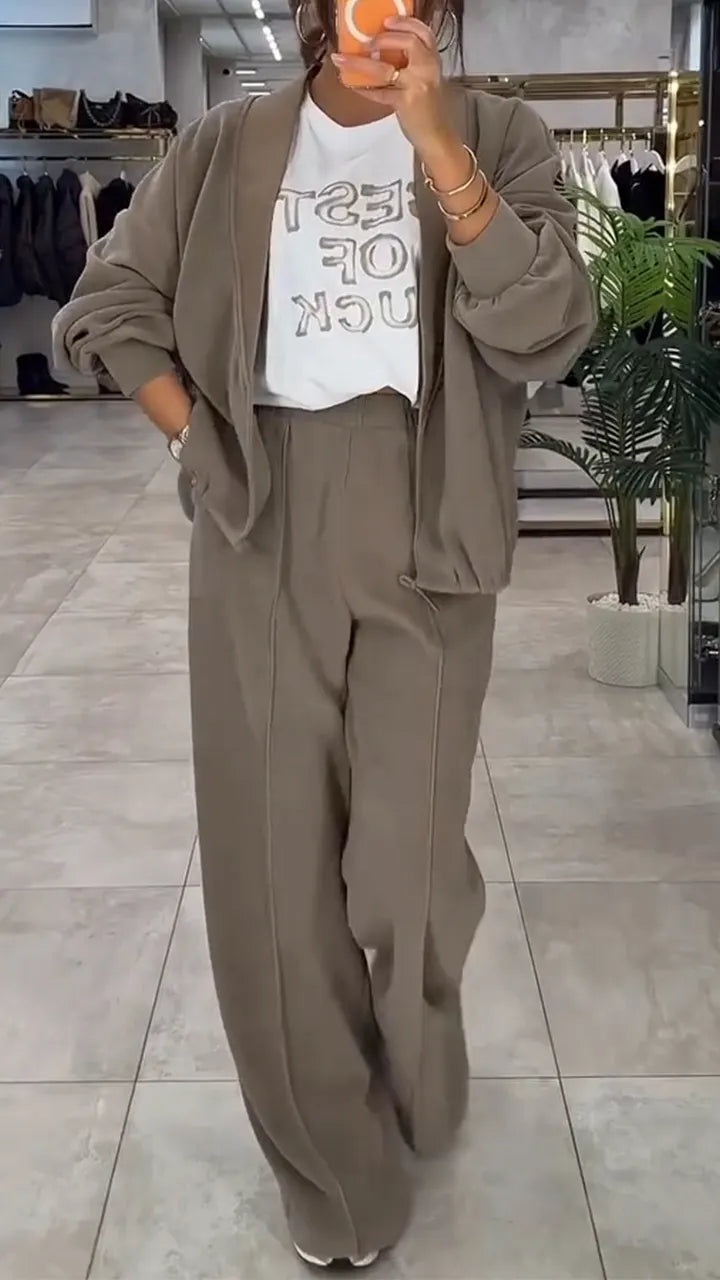 Women Jacket+ Pants Casual Suit