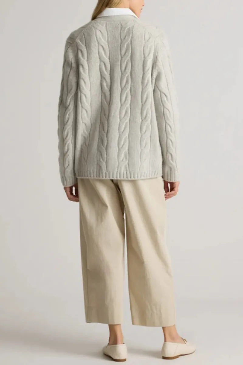 Women's Casual Loose Cable Knit Cardigan