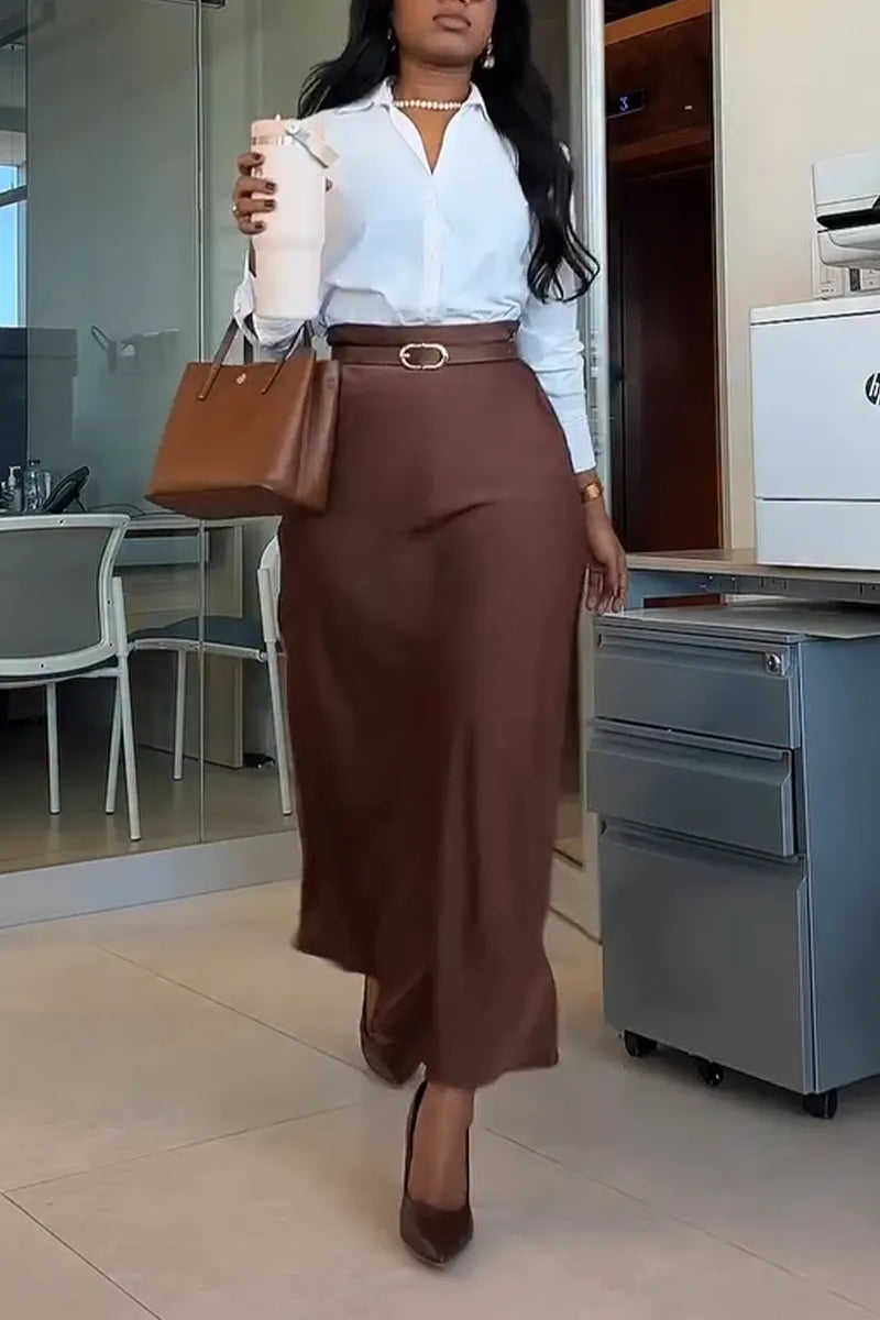 Women Collar Elegant Temperament Shirt or Skirt