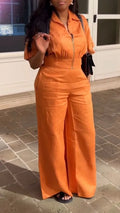 Women Collar Short Jacket + Pants Casual Suit