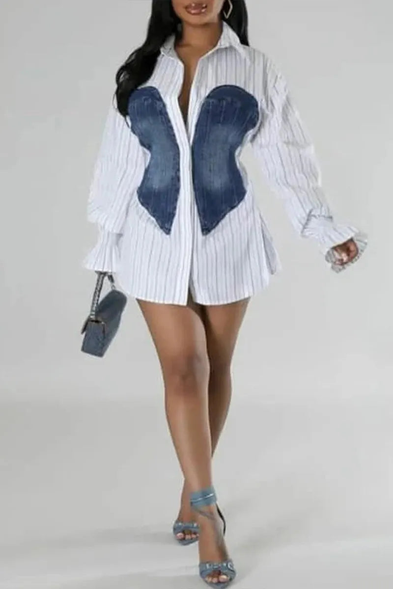 Ladies' Hot Selling Casual Shirt Denim Top