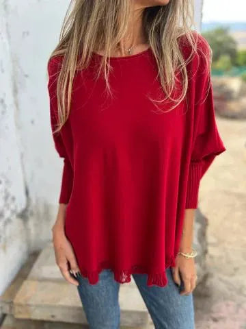 Casual Round Neck Lace Top