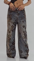 Women Printed Washed Water Casual Jeans