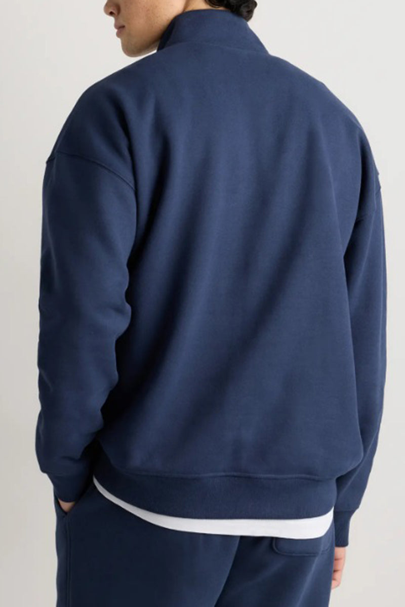 Men's Casual Stand Collar Half Zip Long Sleeve Sweatshirt