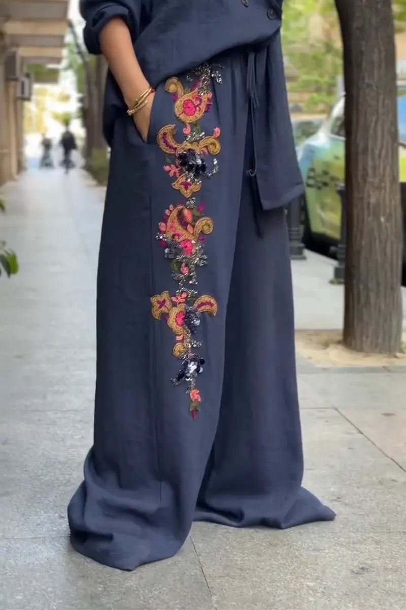 Women Collar Pattern Sequin Splicing Temperament Commuting Formal Suit