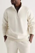 Men's Casual Stand Collar Half Zip Long Sleeve Sweatshirt