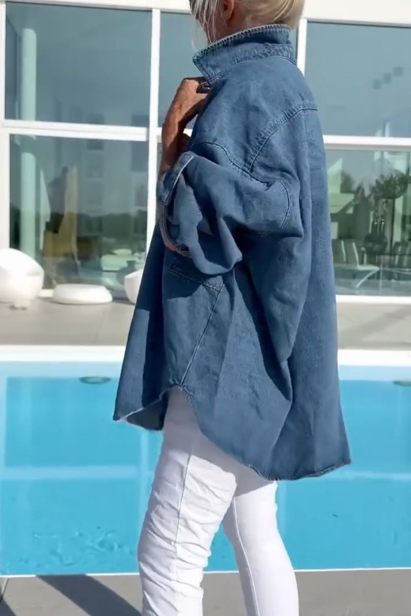 Women's Lapel Breasted Casual Denim Jacket