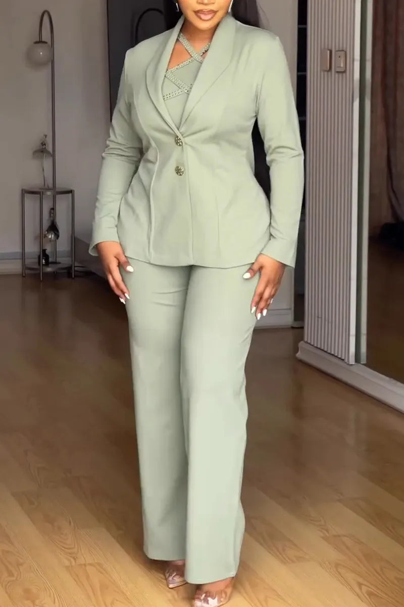 Wearing Rhinestone Jumpsuit or Jacket for Commuting with Feminine Temperament
