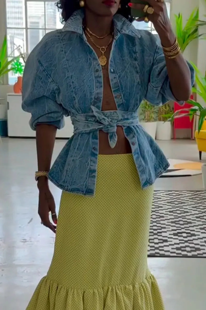 Women's Collar Casual Denim Jacket