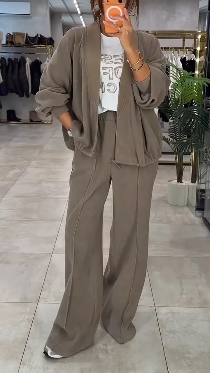 Women Jacket+ Pants Casual Suit