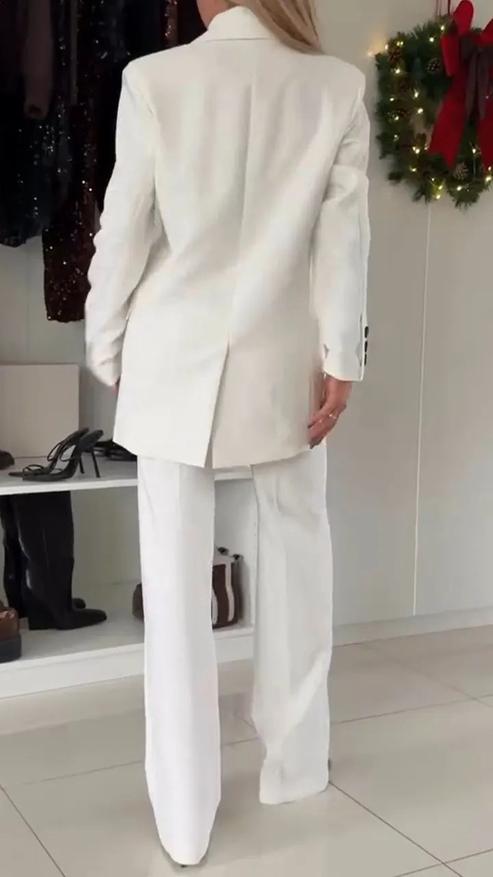 Women Collar Blazer+ Pants Temperament Commuting Suit