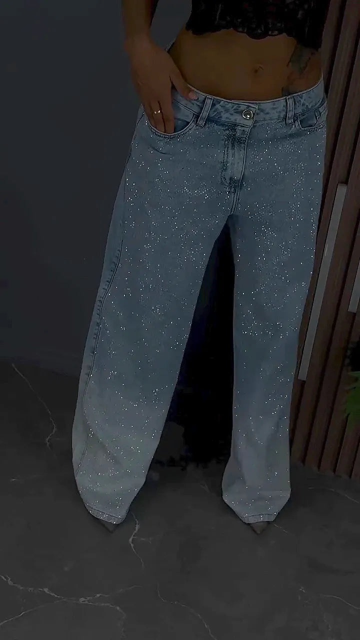Women's Gradient Hot Diamond Casual Jeans