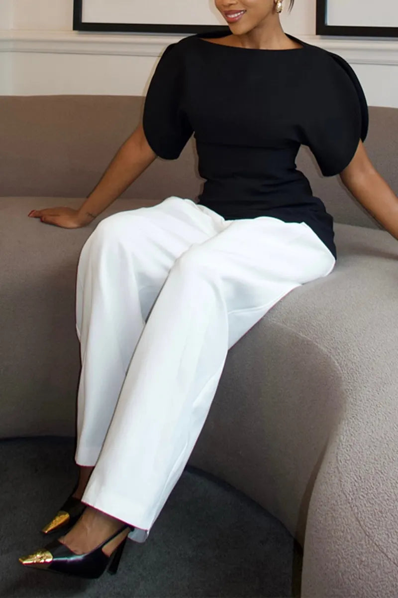 Women's Simple Commuter Silhouette Top or Barrel Pants