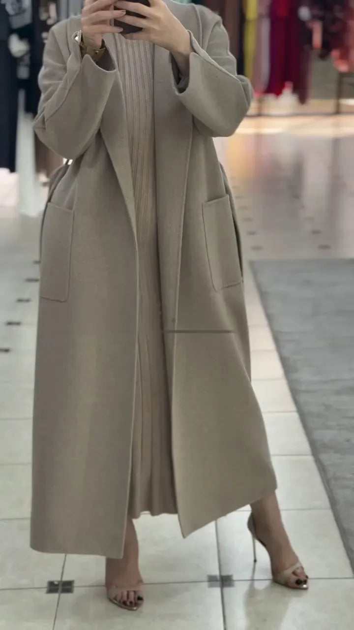 Women Lapel Solid Color Temperament Casual Windbreaker