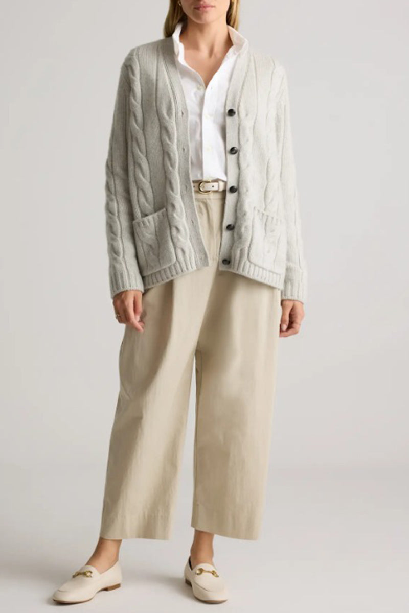 Women's Casual Loose Cable Knit Cardigan