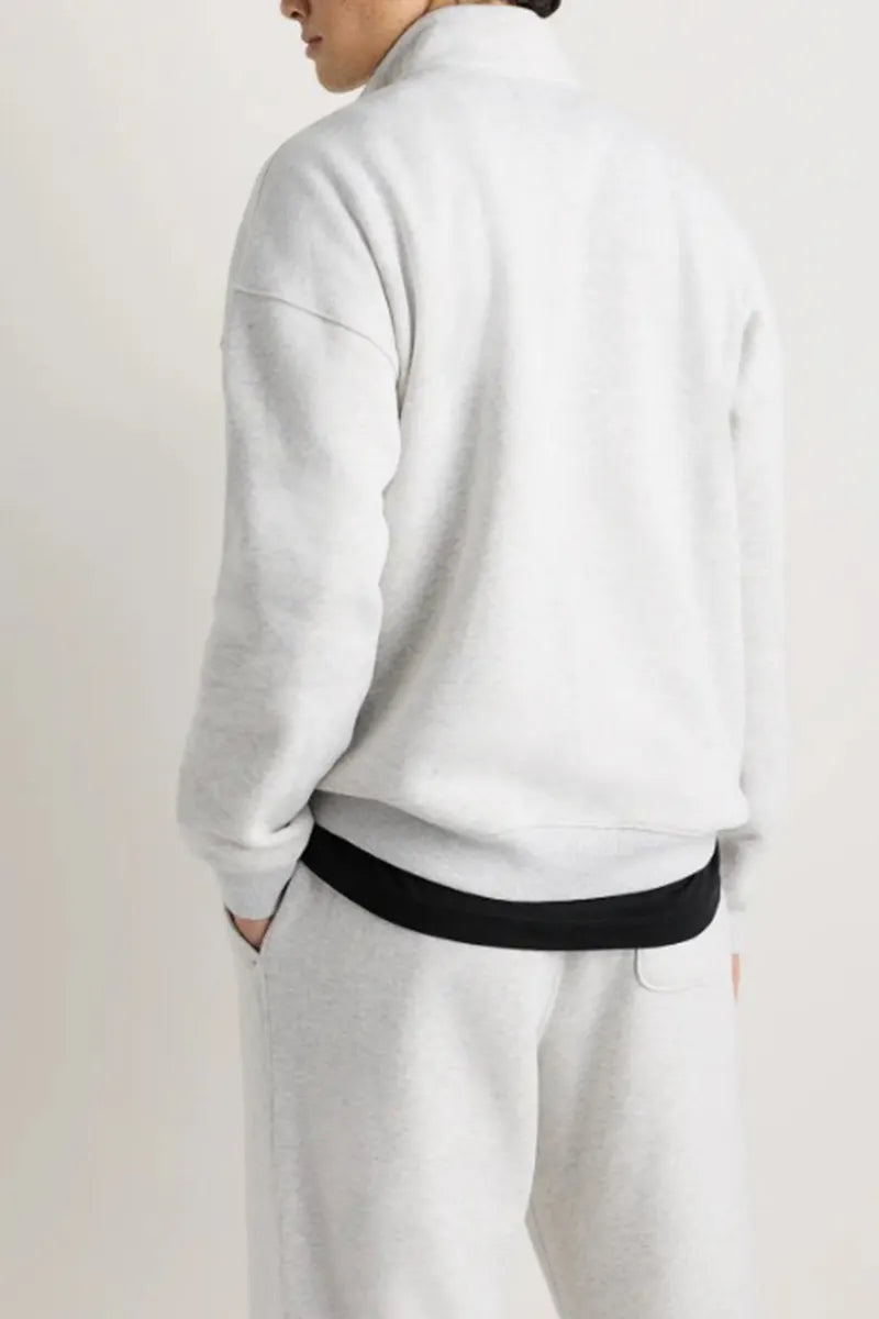 Men's Casual Stand Collar Half Zip Long Sleeve Sweatshirt