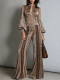 Panel Taupe Textured Two-Piece Set