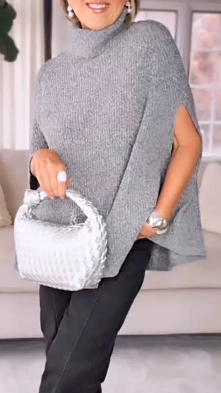 Women High Neck Knitted Casual Top