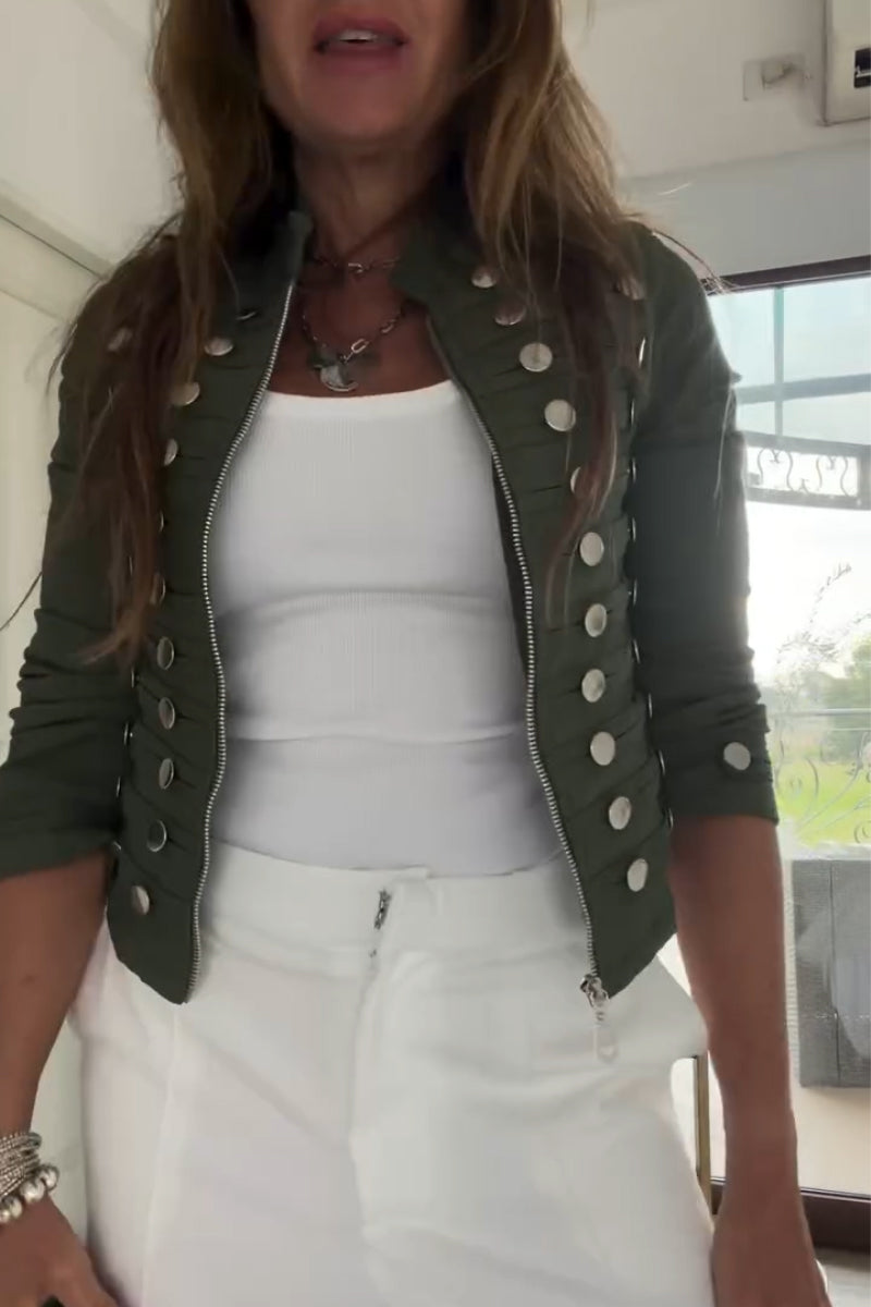 Women's Double Breasted Casual Denim Jacket