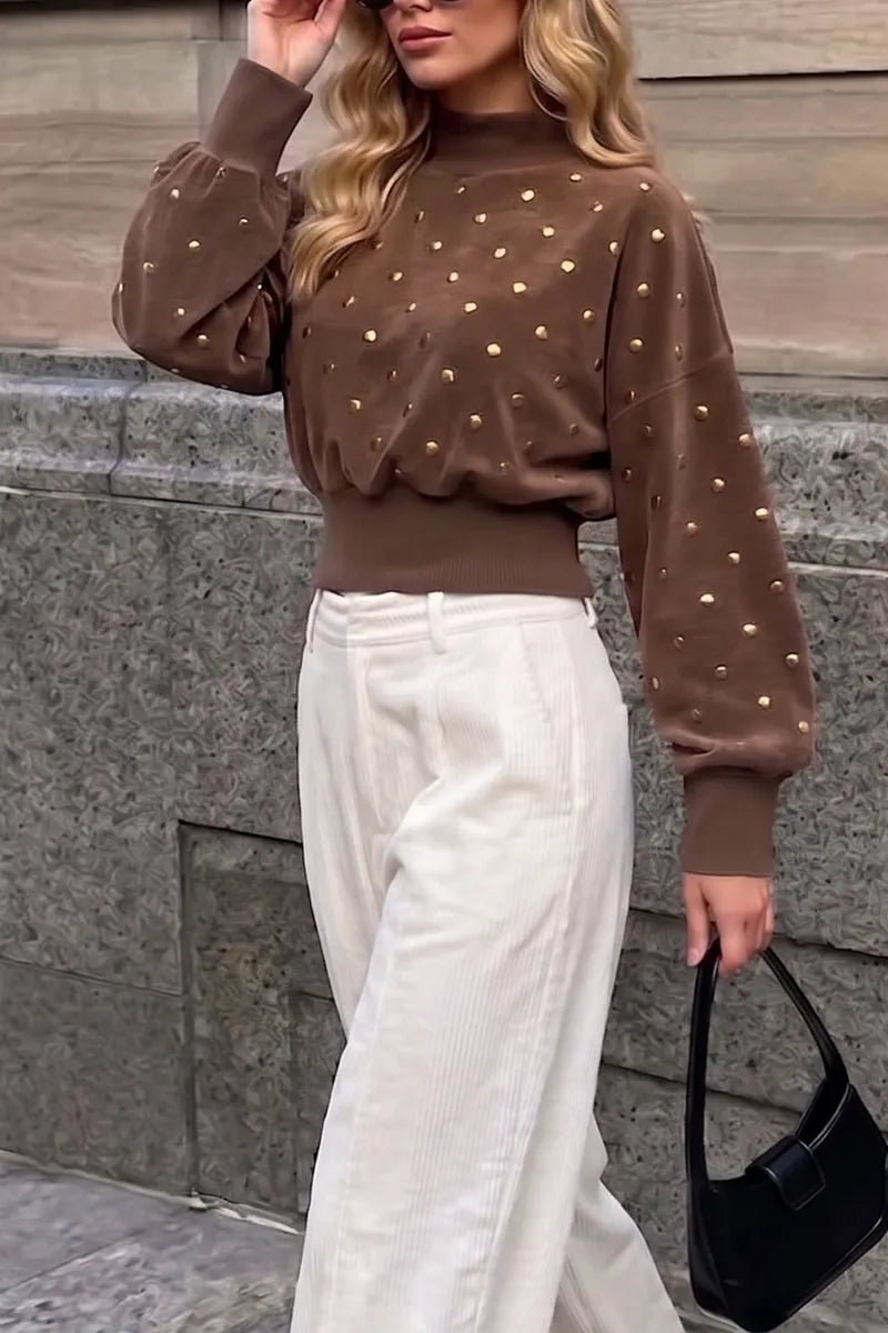 Women's Lumina Crystal Embellished Slouchy Top