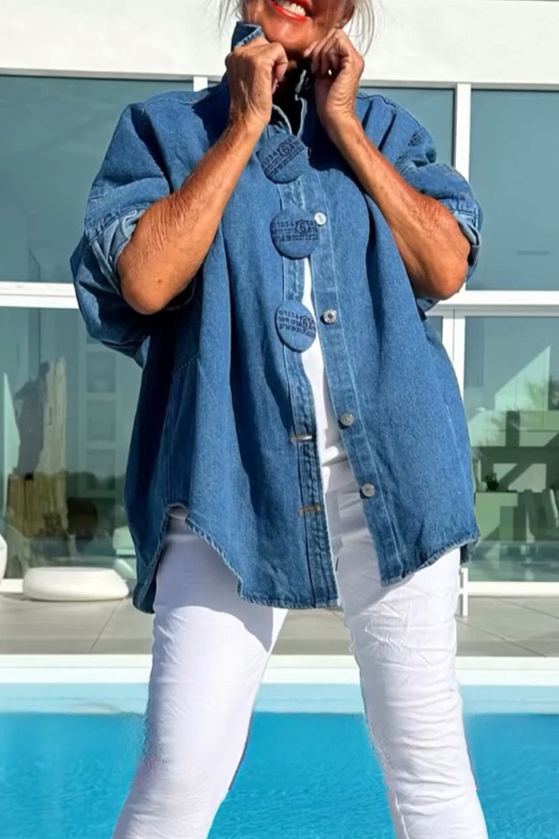 Women's Lapel Breasted Casual Denim Jacket