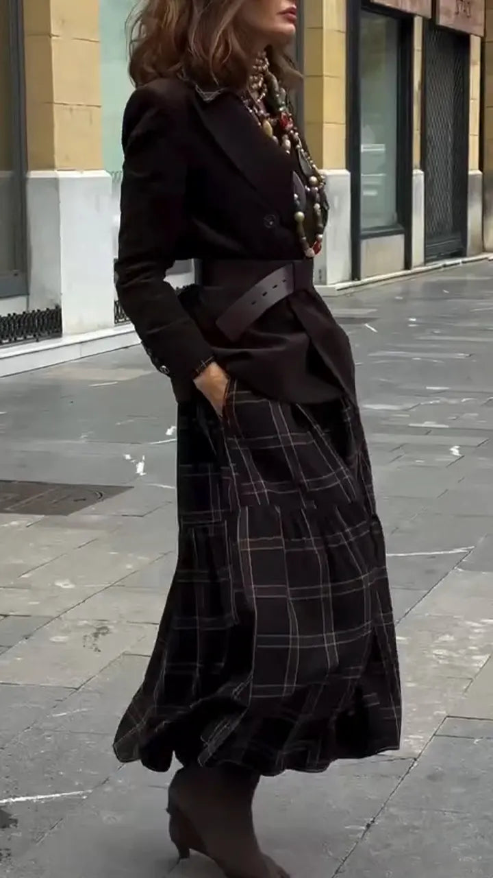 Women Inner Dress+ Jacket Style Casual Suit