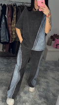 Women Round Neck Patchwork Casual Suit