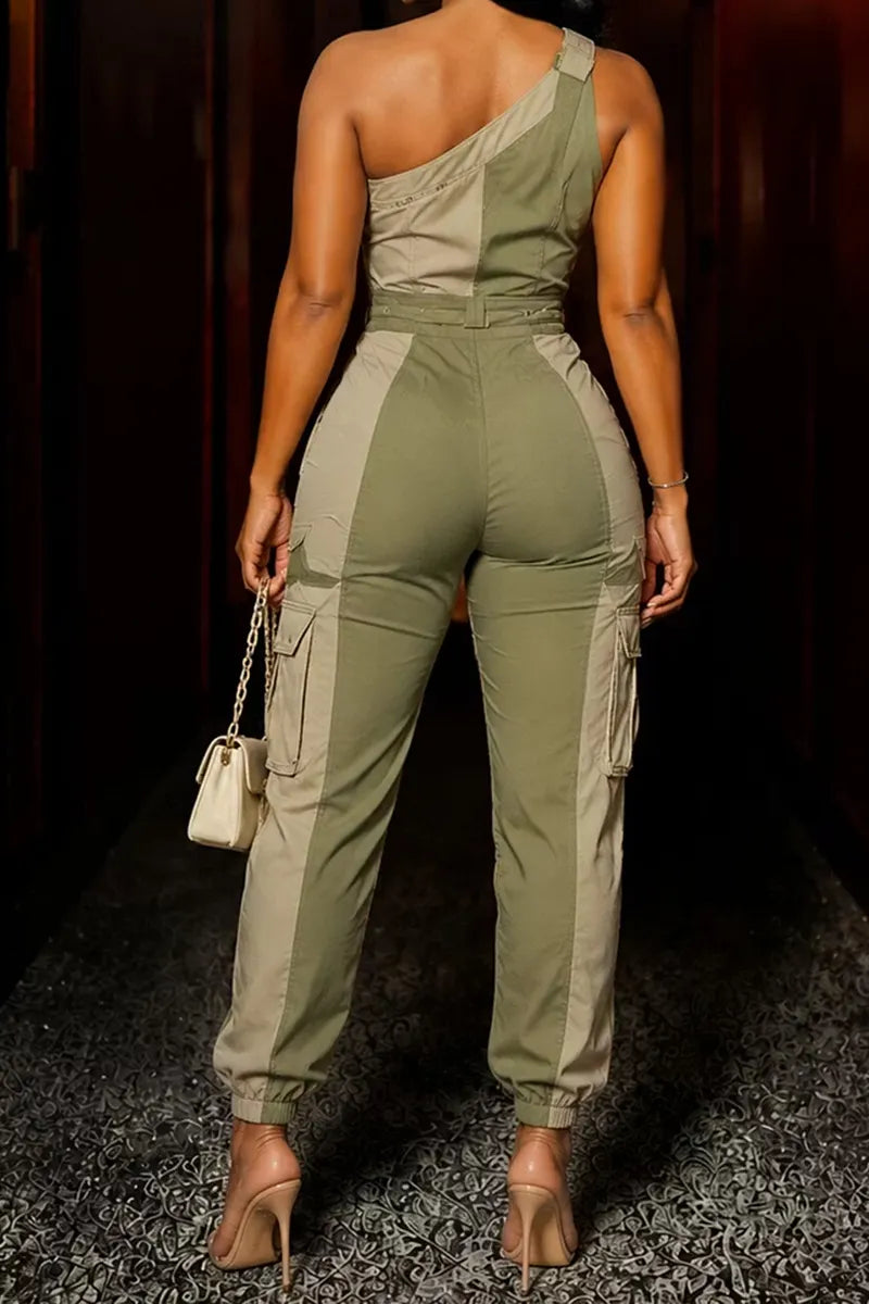 Women's Off Shoulder Tapered Leg Casual Jumpsuit