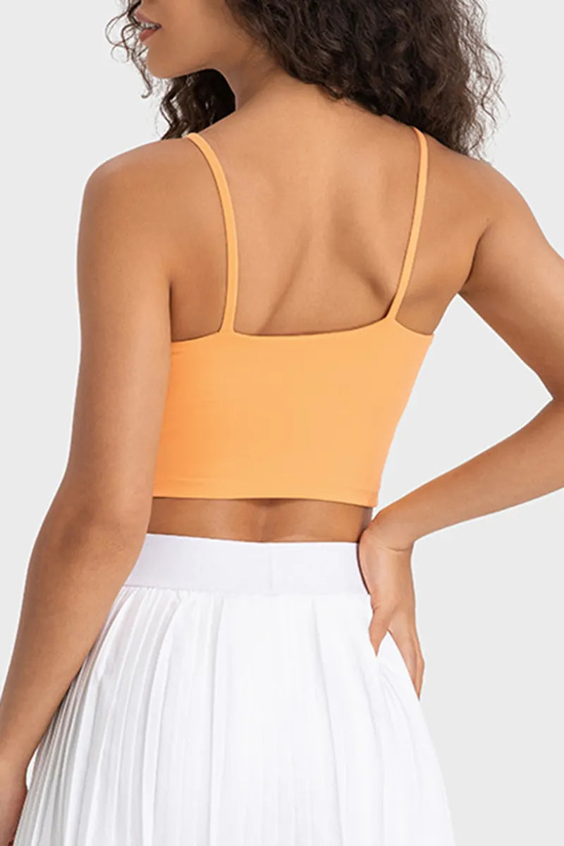 Women's Casual Spaghetti Strap Backless Padded Sports Tank Top