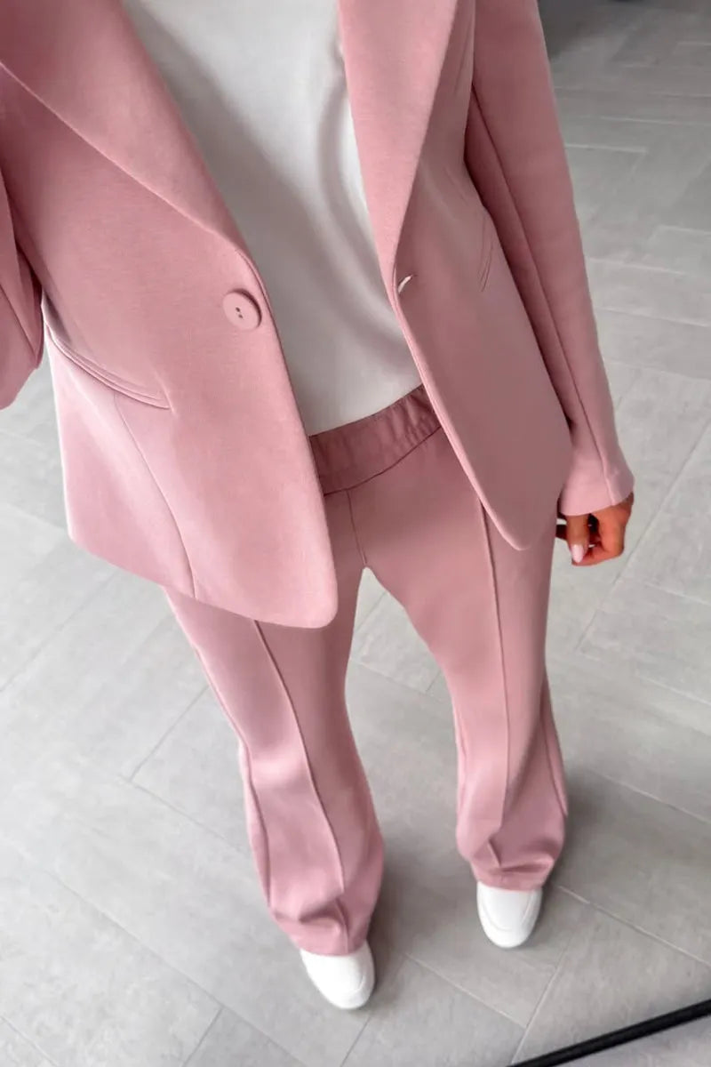 Women's Lapel Solid Color Commuter Suit