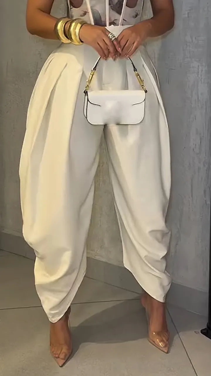 Women High Waist Wide Leg Casual Pants