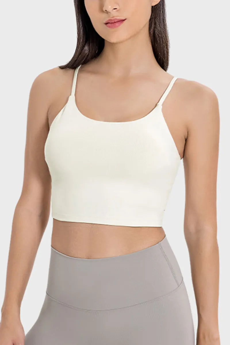 Women's Casual Spaghetti Strap Backless Padded Sports Tank Top
